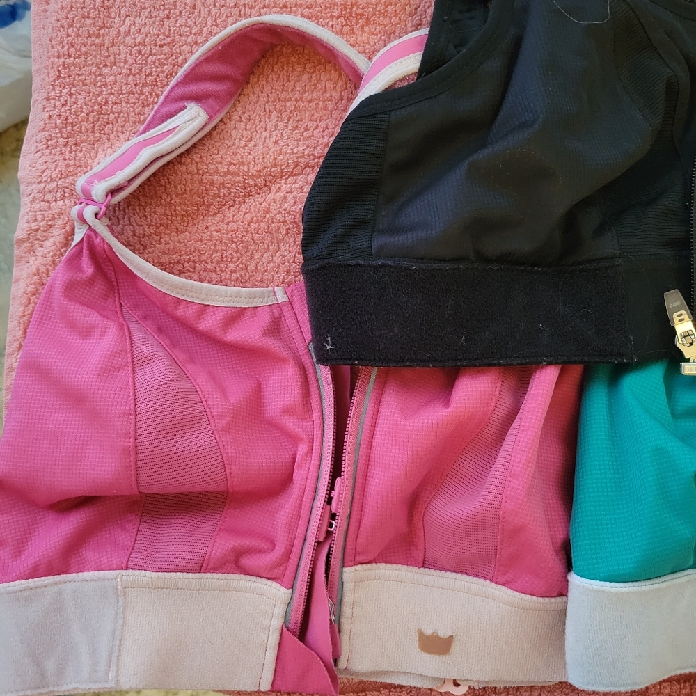 Supportive Pink Zip-Front Sports Bra